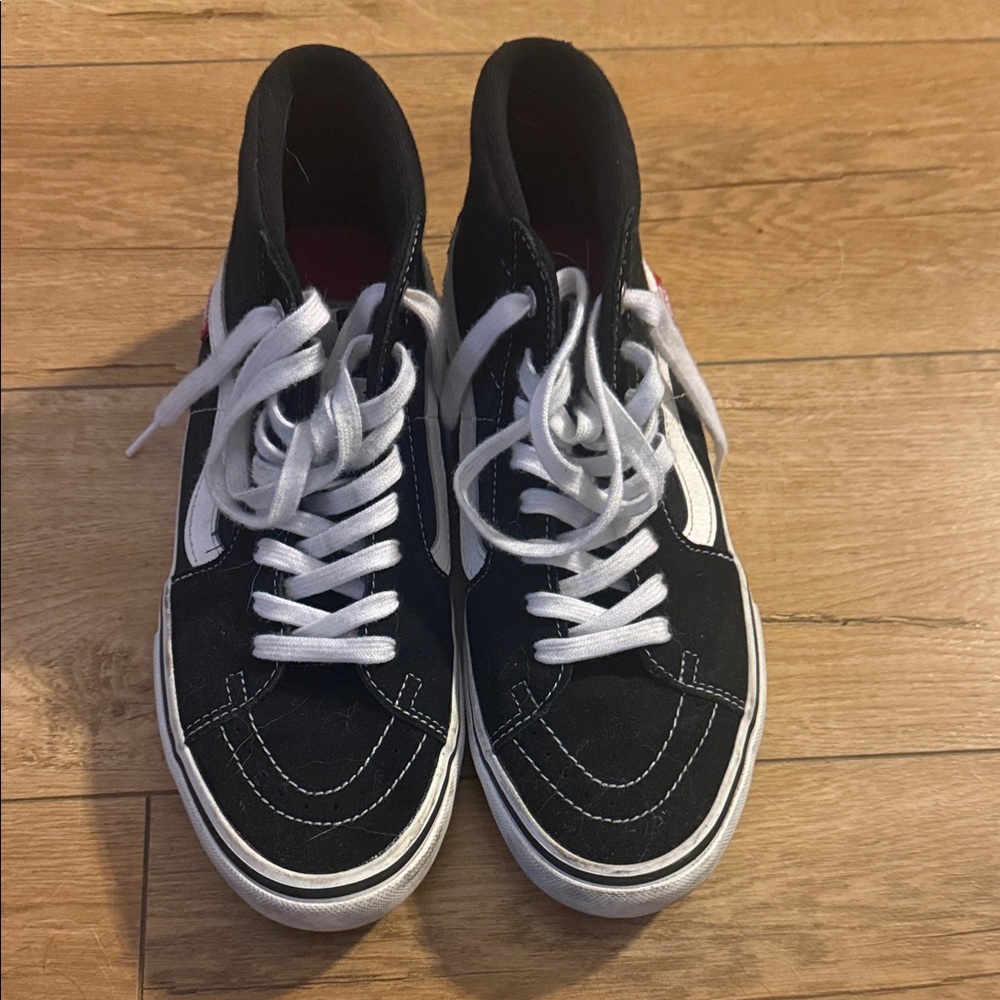 Vans Black and White High-Top Sneakers